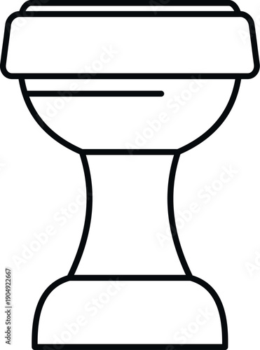 Hookah bowl head in outline style presenting a smoking accessory element