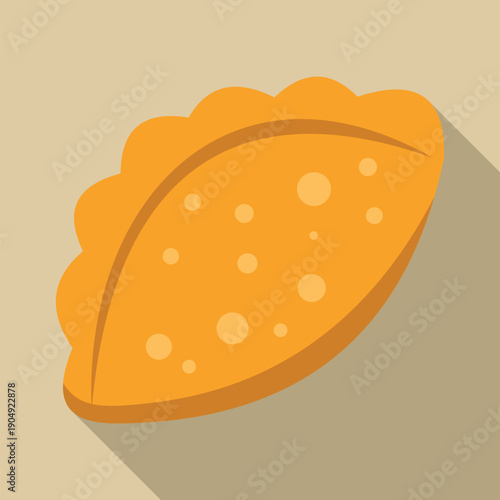 Golden baked pastry icon showcasing a traditional dumpling or empanada style