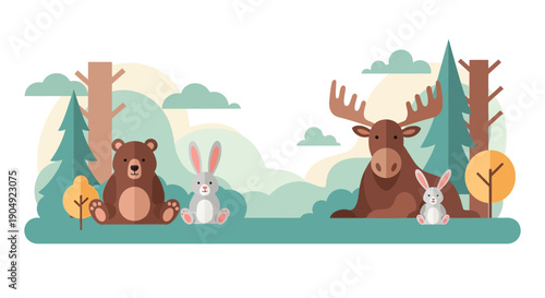 Forest Friends A Whimsical Gathering of Woodland Creatures.