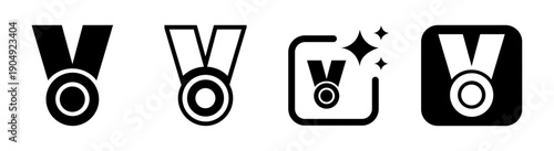 Gold medal icon symbolizing achievement victory ranking for awards gamification and UI design