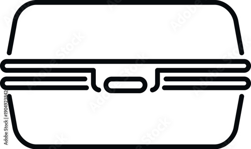 Lunch box outline icon representing food storage and school lunch