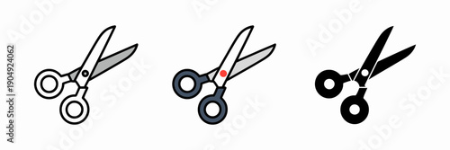 Scissors icon symbol template for graphic and web design collection logo vector illustration modern interface UI design concept branding creative digital artwork professional assets