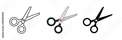 Scissors icon symbol template for graphic and web design collection logo vector illustration modern interface UI design concept branding creative digital artwork professional assets