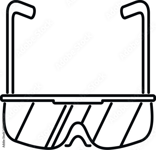 Safety glasses outline icon representing personal protective equipment
