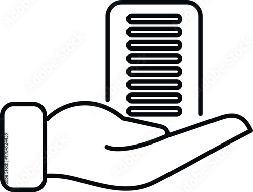 Stylized hand offering a classic hair comb for grooming and beauty care