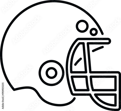 American football helmet representing head protection and an icon for gridiron sport