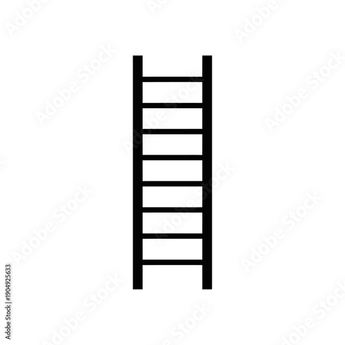 Simple black and white illustration of a vertical ladder with rungs