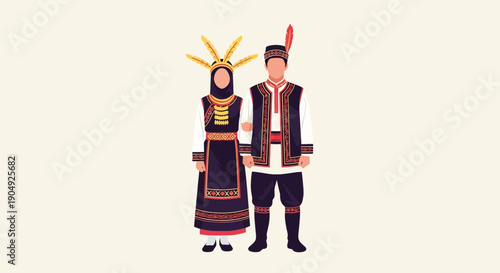 Couple in Traditional Ukrainian Clothing A Cultural Celebration.