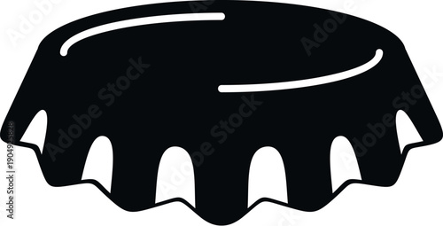 Bottle cap icon in black and white providing a simple liquid container seal