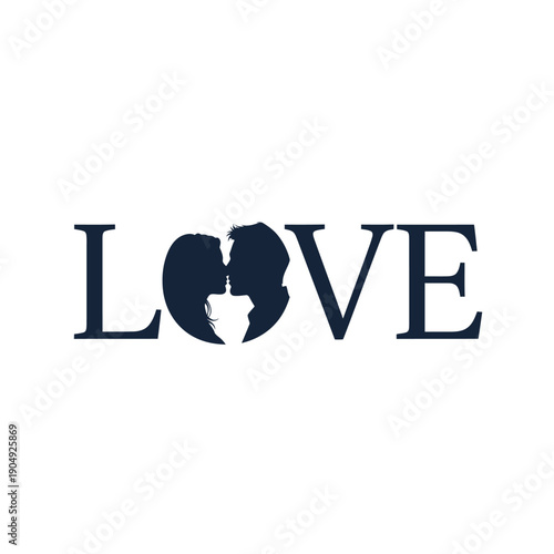 The word love with a broken heart replacing the o letter