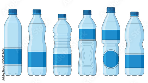 Water bottle flat style set
