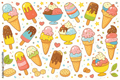 Ice Cream and Popsicle Pattern for Summer