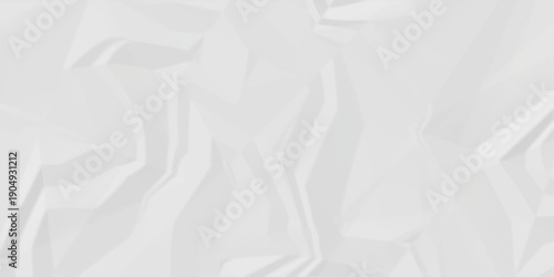 Crumpled paper Blank white crumpled and creased paper poster. Isolated light grungy wrinkled torn old paper material abstract texture background.