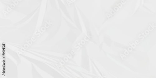 Crumpled paper Blank white crumpled and creased paper poster. Isolated light grungy wrinkled torn old paper material abstract texture background.