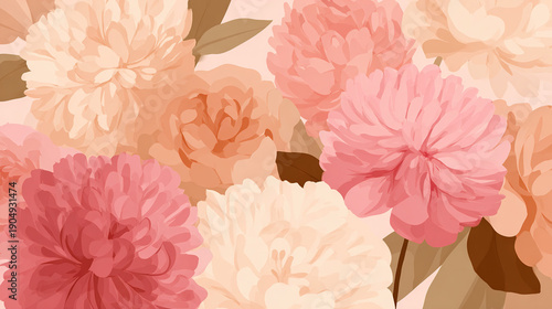 Soft Pastel Flowers in a Close-Up Arrangement