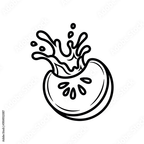 Fresh citrus fruit splashing juice, vibrant illustration, close-up view