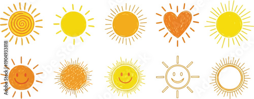 Sun icon simple outline symbol of sunlight warmth and energy