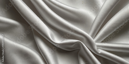 Minimalist White Drapery Background with Smooth Flowing Lines and Soft Lighting