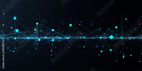 Global Communication Concept Background with Bright Glowing Nodes and Network Links