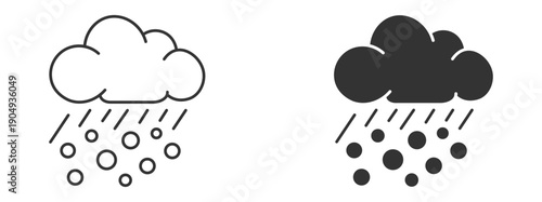 Hailstorm Icon. Severe Weather and Ice Precipitation Symbol. Vector Illustration