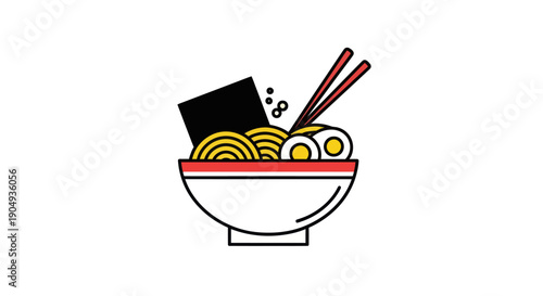 Bowl of ramen noodles illustration