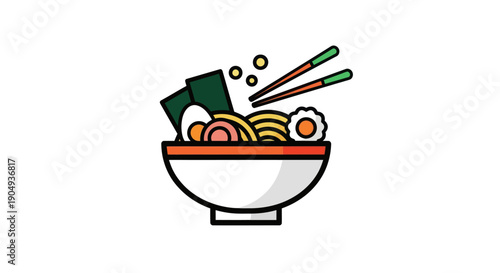 Bowl of ramen noodles illustration
