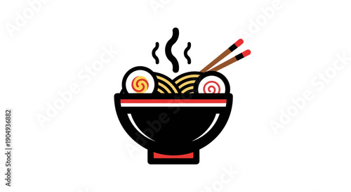 Bowl of ramen noodles illustration