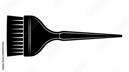 Hair Dye Brush Vector Illustration with Flat Bristles and Tapered Handle for Salon, Beauty, and Personal Care Graphic Design Use