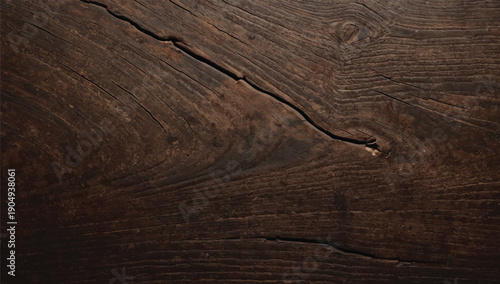 Dark wooden background with cracks. Wooden texture with natural pattern. Dark cracked wood pattern background.