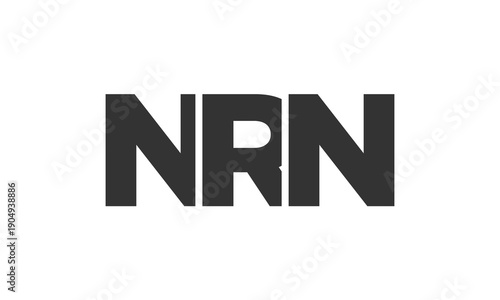NRN logo design template with strong and modern bold text. Initial based vector logotype featuring simple and minimal typography. Trendy company identity.