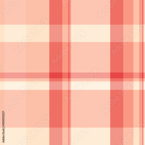Network plaid fabric texture, warp check background seamless. Skirt vector tartan pattern textile in red and light colors.
