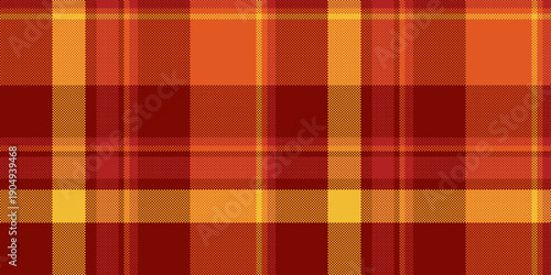 Jpg vector pattern tartan, tidy textile plaid background. Birthday seamless texture fabric check in red and orange colors.