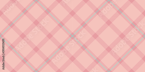 Valentines day texture seamless check, loft tartan textile plaid. Pastel vector pattern background fabric in light and red colors.