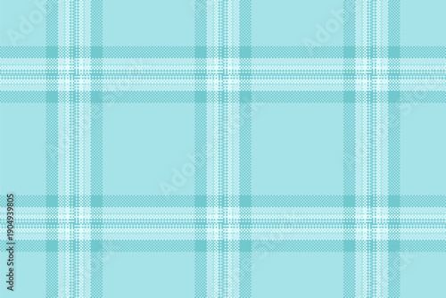 Serene texture plaid pattern, handmade tartan check vector. Age textile background fabric seamless in light and cyan colors.