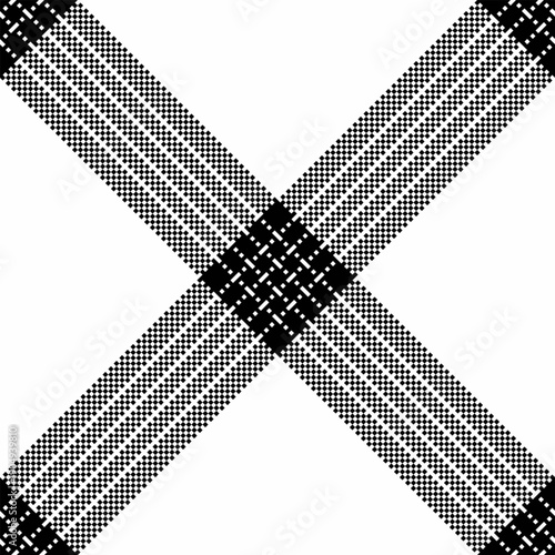 Cloth tartan background textile, tidy seamless plaid texture. Merry christmas vector check pattern fabric in white and black colors.