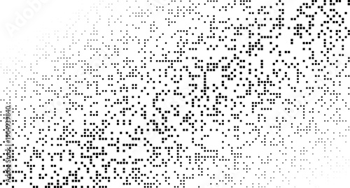 Blue glowing pixel technology background. Futuristic abstract design with glowing grid, geometric patterns, and dark matrix elements for modern digital technology presentations.