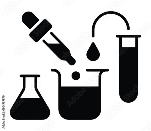 Vector illustration of laboratory equipment used in scientific experiments