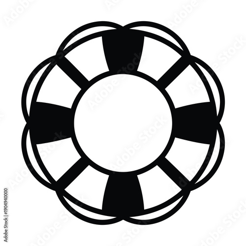 Vector illustration of a circular life preserver on a plain background