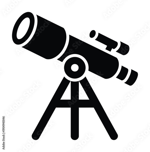 Vector image of a telescope mounted on a tripod