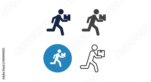 The delivery person icon shows fast package shipment.