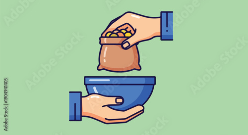 Cereal poured from bag into bowl breakfast pouring cornflakes pouring.