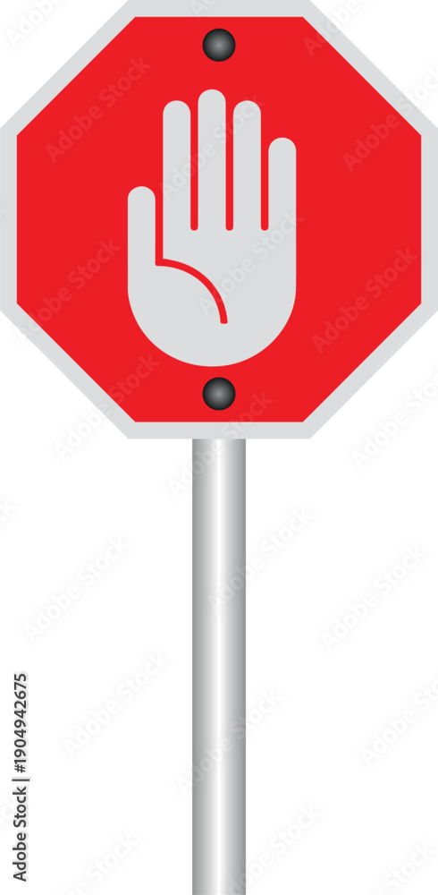 Fototapeta premium Vector illustration of Stop and Go sign sign isolated on pure white. EPS file available