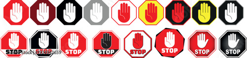 Vector illustration of Stop and Go sign sign isolated on pure white. EPS file available