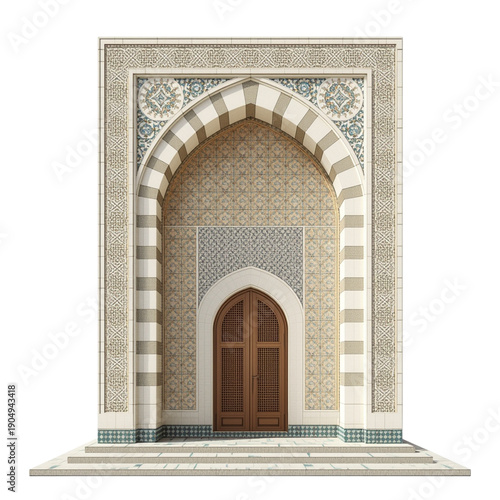 Wallpaper Mural A beautifully designed archway with a wooden door in a traditional Moroccan architectural style Torontodigital.ca
