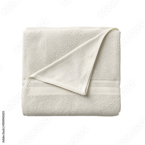 Wallpaper Mural A neatly folded white towel with a decorative stripe is displayed against a black background Torontodigital.ca