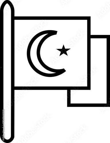 vector illustration of a flag  A minimalist line art illustration of the Pakistani flag with a crescent moon and star PAKISTAN Flag with Original color flag of Pakistan