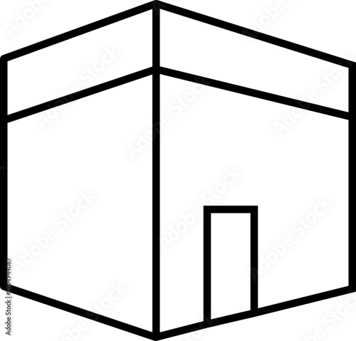 Black and white kaaba icon islamic symbol Vector kaaba line icon Minimalist kaaba icon Vector Kaaba mecca islamic hajj pilgrimage black white iconIconic structure of the Kaaba Vector Kaaba black white