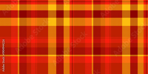 Advertising seamless tartan plaid, bold fabric vector background. Hippy textile texture pattern check in bright and red colors.