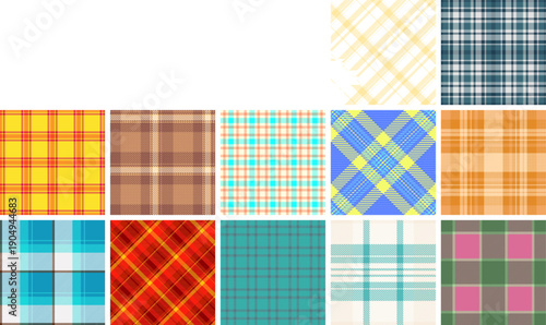 Festive plaid bundle built for product mockups. Thanksgiving tartan backgrounds enhance presentation. Vector clarity supports realism.