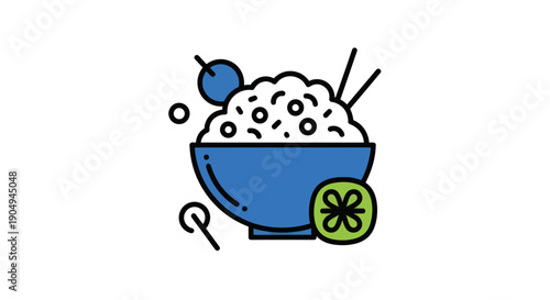 Bowl of rice illustration